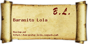 Barasits Lola névjegykártya